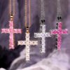 O1CN01XINVwO1ESnn2fCrlA_2685160351-0-cib Wholesale Full Diamond Square Zircon Cross Necklace