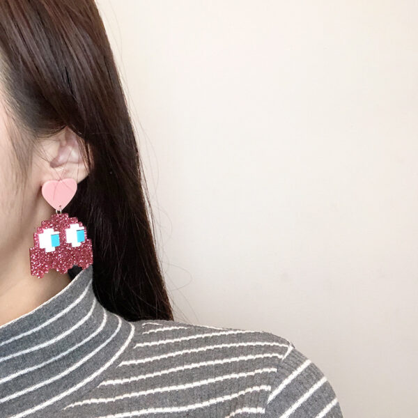 Wholesale Earrings Pixel Wind Acrylic Cute Cartoon