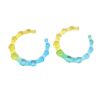 Wholesale Color Contrast Painted Slub Acrylic Earrings