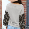 Wholesale Polyester Top Leopard Print Contrasting Color Versatile Hoodie