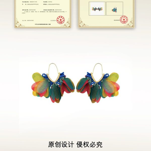 Wholesale V shape rice bead tassel alloy Earrings