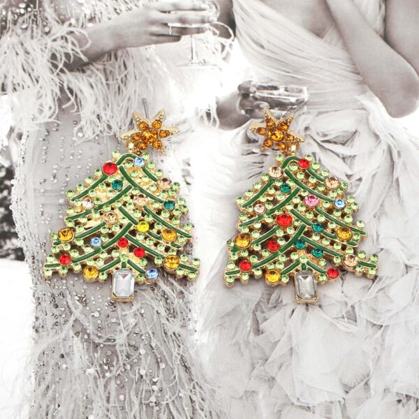 O1CN01XK5TUG1gFnm7BAkkn_2213748334113-0-cib Wholesale Christmas Hollow Christmas Tree Alloy Style Diamond Earrings