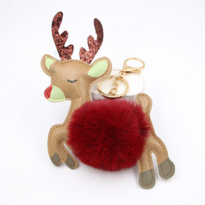 Wine Red / Gold keychain