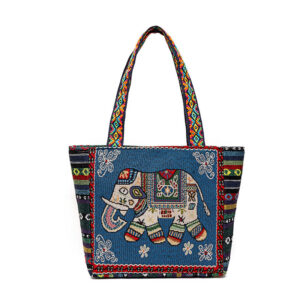 Blue bottom elephant [double-sided pattern]] / Upper length 29cm * bottom length 21cm * width 8cm * height 19cm