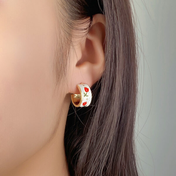 O1CN01XLhPwG2CZYZpueuAZ_3361848488-0-cib Wholesale Chinoiserie Enamel Tulip Alloy Earrings