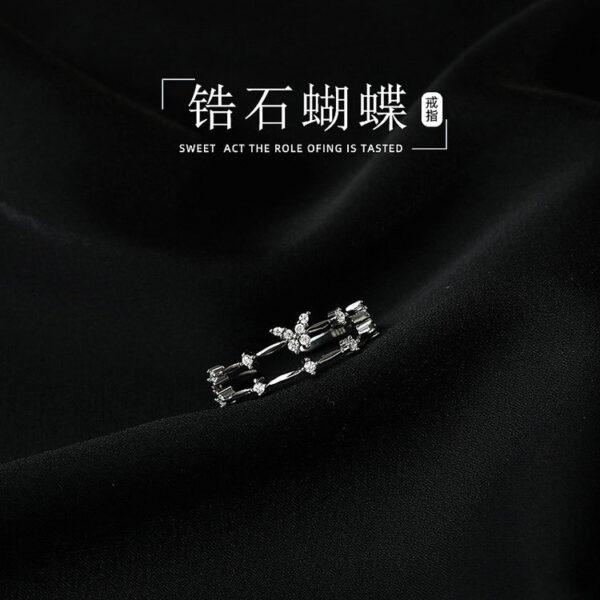 Wholesale Butterfly Double Layer Sterling Silver Rings