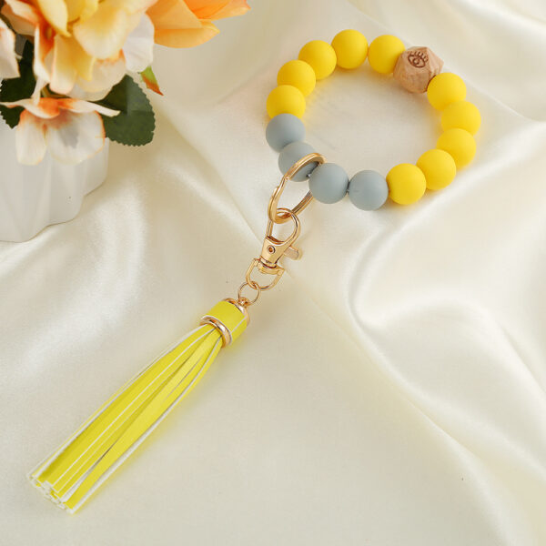Wholesale Silicone Beaded Wrist Keychain