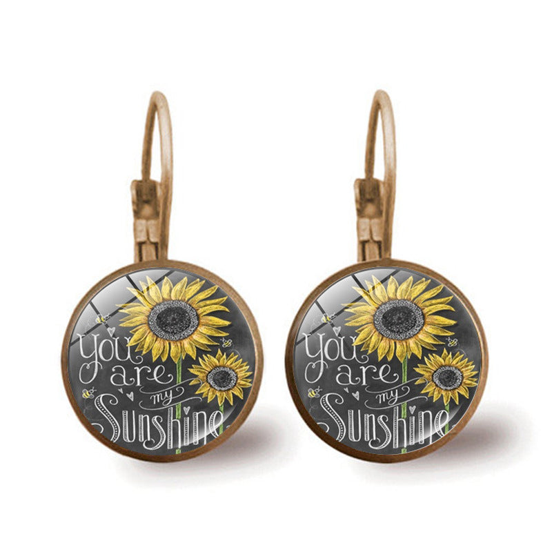Wholesale Suower Time Gem Alloy Earrings
