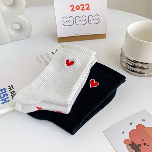 Wholesale Valentine's Day Embroidered Love Pure Cotton Casual Socks