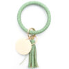 Wholesale Imitation Linen PU Leather Bracelet Keychain