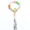 Wholesale Ball Wooden Beads Beaded Wrist Keychain