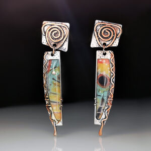 Wholesale Vintage Stained Glass Alloy Earrings