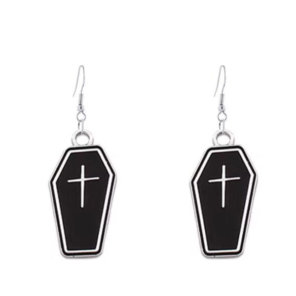 O1CN01XTxUVW1POBjKoDmwb_2213249061830-0-cib Wholesale Halloween Punk Style Dark Butterfly Skull Series Skull Alloy Earrings