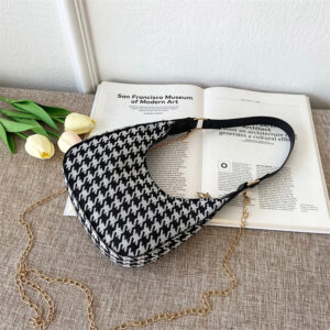 [Woolen Material] Houndstooth Black