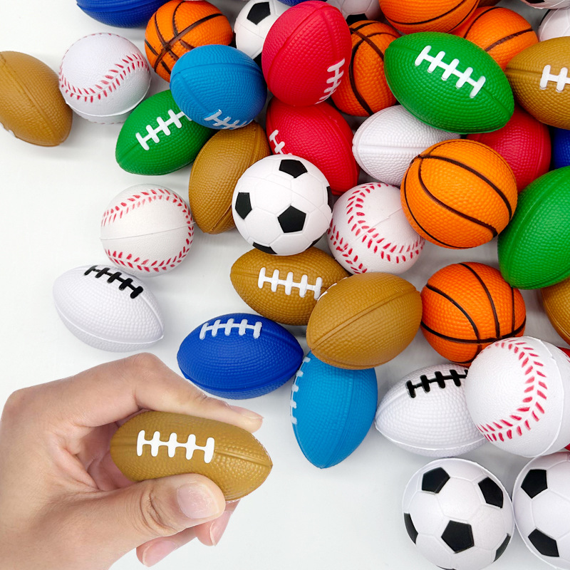Wholesale Cross-border foam snge ball 4cm rugby basketball football PU slow rebound decompression vent pressure ball decompression play