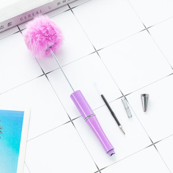 Wholesale Fluffy Pens Pompom Beadable Pens for DIY