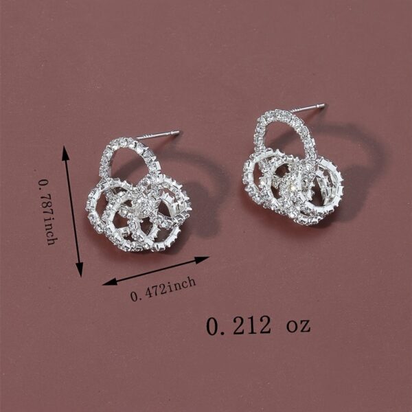 Wholesale Jewelry Rhinestone 5 Circle Alloy Earrings
