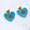 Wholesale Valentine's Day Heart Spliced Acrylic Earrings