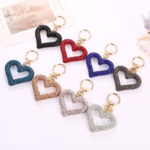 Wholesale Hollow Diamond Heart Key Chain