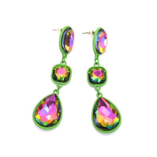 Wholesale Water Drop Crystal Color Diamonds Alloy Earrings