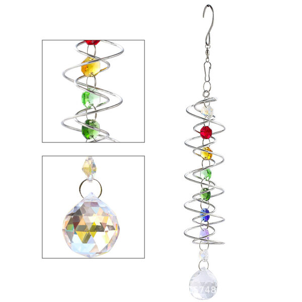 Wholesale Mobis Ring Stainless Steel Rotating Crystal Ball Wind Chime