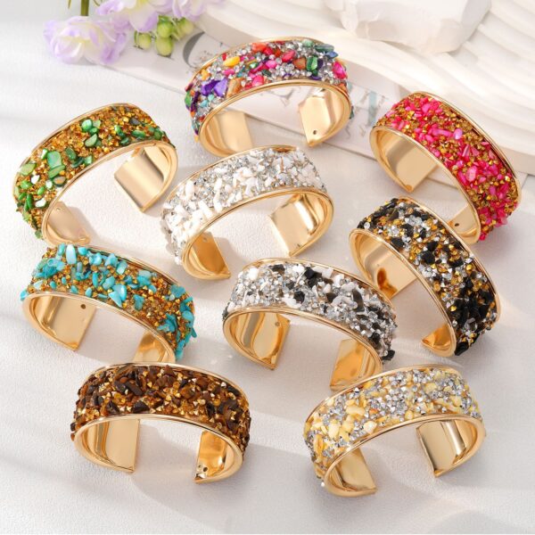 Wholesale Colored Gravel Inlaid Colored Diamond Fine Alloy Bracelet
