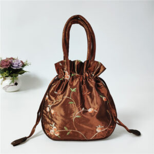 New Brown embroidery bag