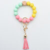 Wholesale Colorful Silicone Beaded Wrist Keychain