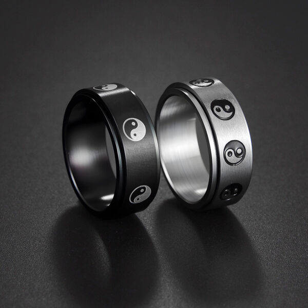 Wholesale New Stainless Steel Turnable Gossip Ring for Men