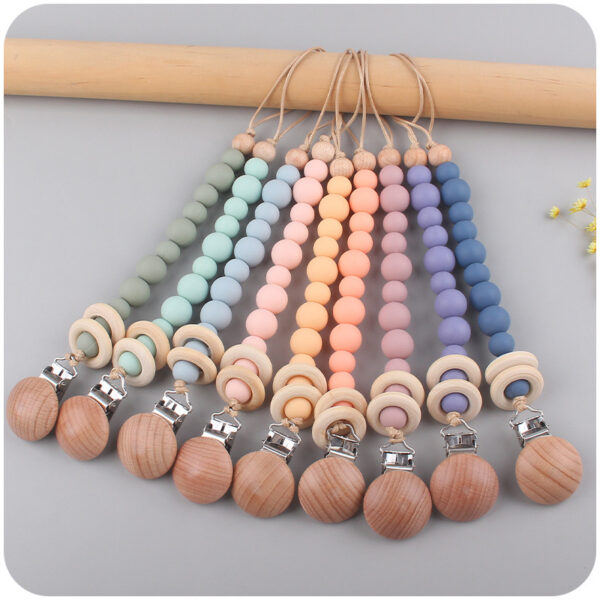 Wholesale Baby Pacifier Chain Wood Baby supplies