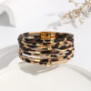 Wholesale Leopard Magnetic Buckle Leather Bracelet