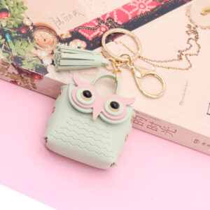 Matcha green / 5.5*5.5cm leather Owl (golden chain Buckle)