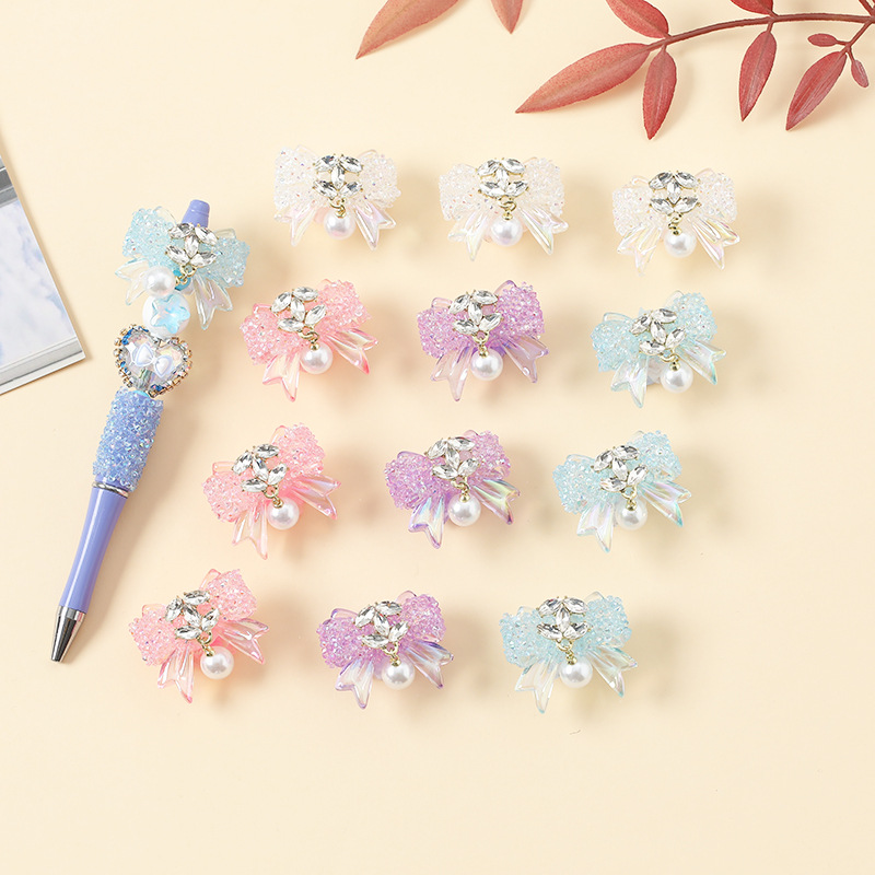 Wholesale cute bow loose beads DIY beaded pen beads