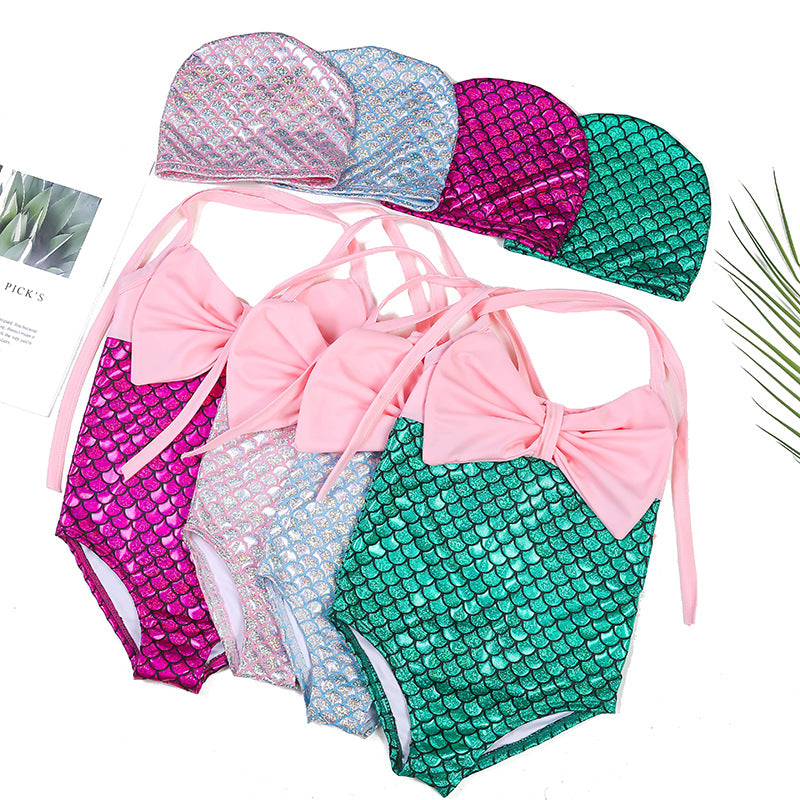 Wholesale Fish Scale Kids Nylon Swimwear