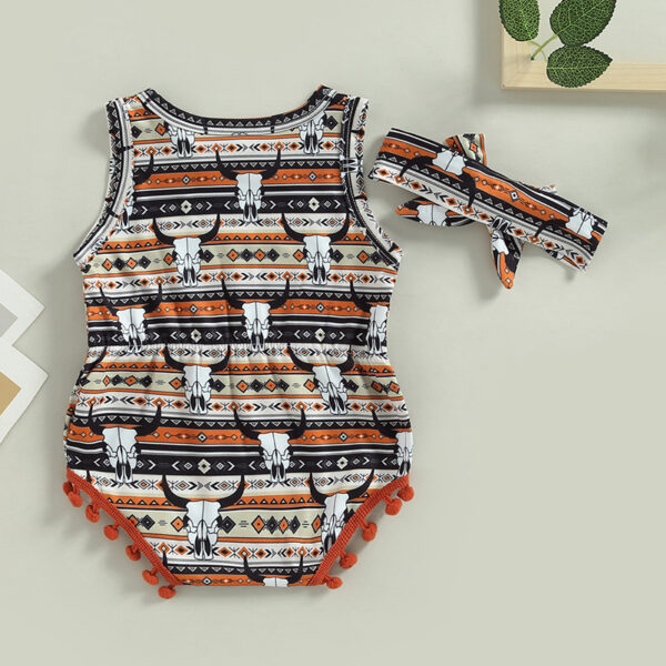 Wholesale Cotton Western Style Aztec Pattern Baby Onesies