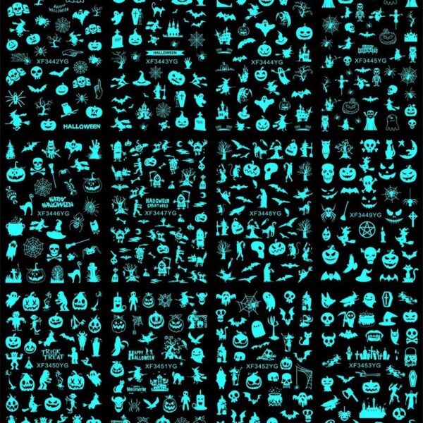 O1CN01XhswHZ1OLc3hK4kiU_2817011689-0-cib Wholesale Halloween Glow Nail Stickers Set of 12pcs