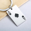 Wholesale Stainless Steel Playing Card Ace of Spades Ace of Hearts Keychain