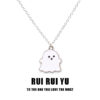 Wholesale Halloween Black and White Ghost Necklace