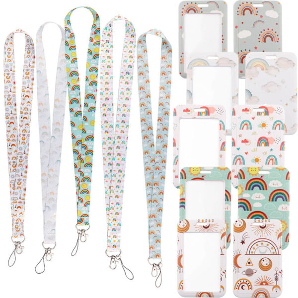 Wholesale Rainbow Polyester Badge Lanyard
