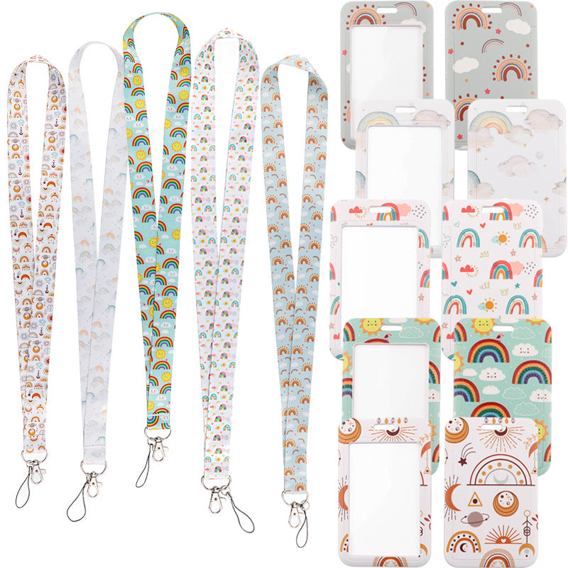 Wholesale Rainbow lyester Badge Lanyard