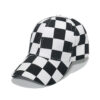 Wholesale Cotton Polyester Black and White Checkerboard Baseball Cap
