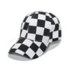 Wholesale Cotton Polyester Black and White Checkerboard Baseball Cap