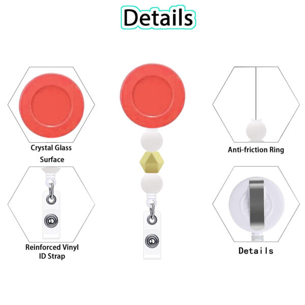 O1CN01XrKn0H1YREnzUNXQq_2208484243055-0-cib Wholesale Colored ABS Belt Clip Silicone Bead Badge Scroll Extendable Keychain