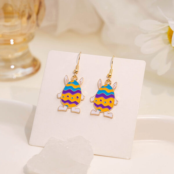 Wholesale Easter Egg Cartoon Titanium Steel Earrings
