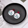 Wholesale Heart English Alphabet Round Card Acrylic Earrings