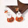Wholesale Halloween Oil Drip Cute Cartoon Ghost Pumpkin Earrings