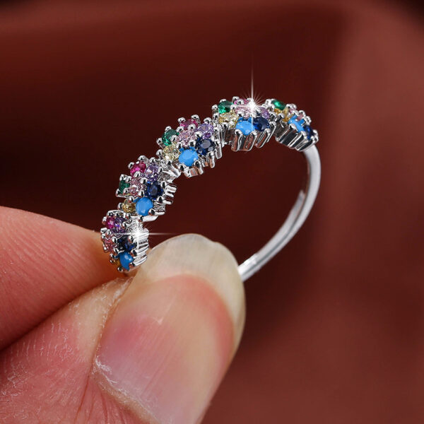 Wholesale Copper Color Zircon Flower Ring