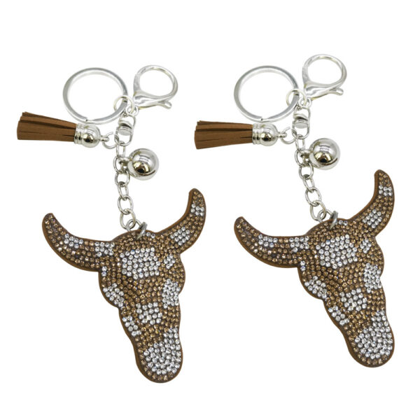 Wholesale Cartoon Animal Diamond Bull Keychain