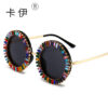 Wholesale PC Diamond Round Frame Sunglasses