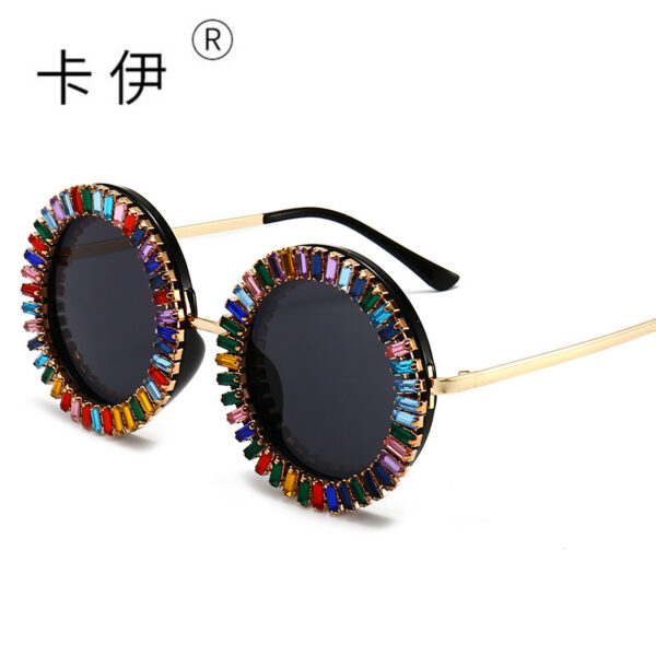 Wholesale PC Diamond Round Frame Sunglasses